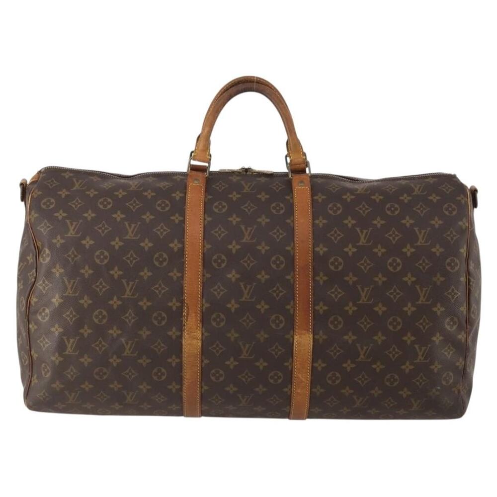 Louis Vuitton Monogram Keepall Bandouliere 60 Travel Bag Brown